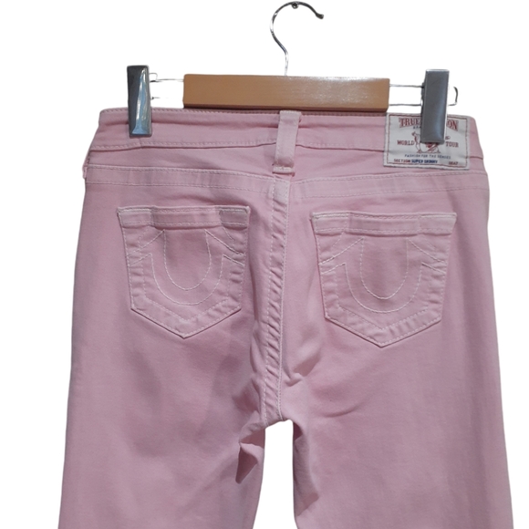 True Religion Women's Super Skinny Distressed Jeans Go Pink Size 25 - Picture 4 of 11